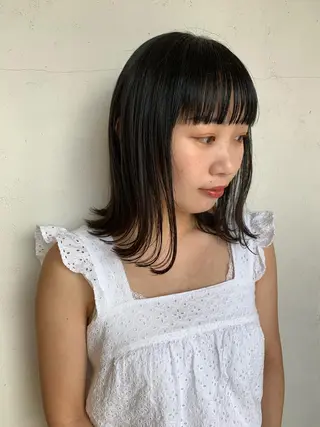 ミディアム カラー 艶ハイトーン/ヘア アレンジAYAKAのヘアスタイル