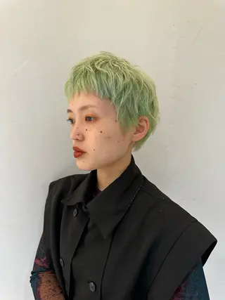 ショート 青木龍樹/パーマモデ ル/似合わせパーマのヘアスタイル