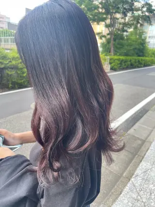 セミロング HAIR&MAKE  EARTH若葉台店所属・ICHIRI" 艶カラー/縮毛矯正のヘアスタイル