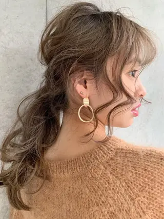 セミロング カラー 赤み消し韓国ヘア レイヤー縮毛🤍渡邉のヘアスタイル