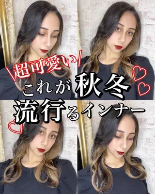 セミロング カラー matiz マティス　表参道所属・💜アンブレラカラー 髪質改善　丸尾】のヘアスタイル