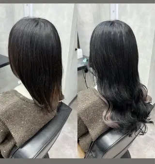 ミディアム 濱川響太レディース カットモデルのヘアスタイル