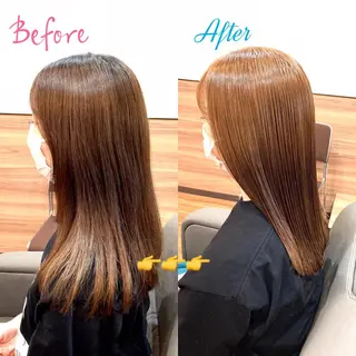 セミロング カラー パーマ Annon プライベートサロンのヘアスタイル