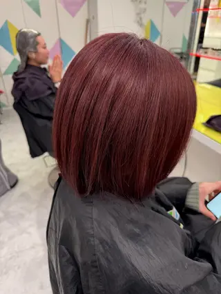 ショート ブラウン♦️ ワインレッドけんごのヘアスタイル