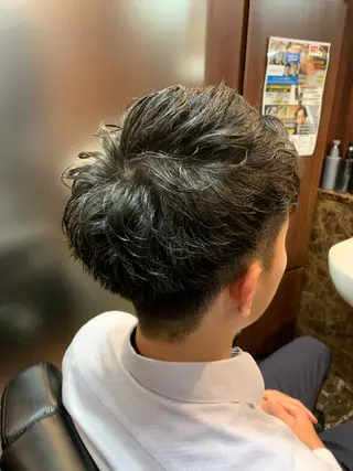 ショート パーマ メンズ HIRO銀座 三上 東真のヘアスタイル