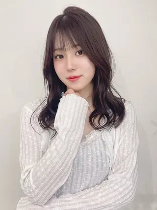 セミロング カラー レイヤーカット 縮毛矯正◽️河野泰貴のヘアスタイル