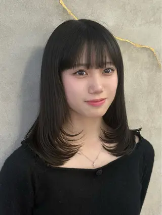 ミディアム 🌷ハナ🌷/顔周り レイヤー/モテ髪🎀のヘアスタイル