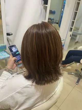 ミディアム 💖透明感カラー💖 西添 奈々美のヘアスタイル