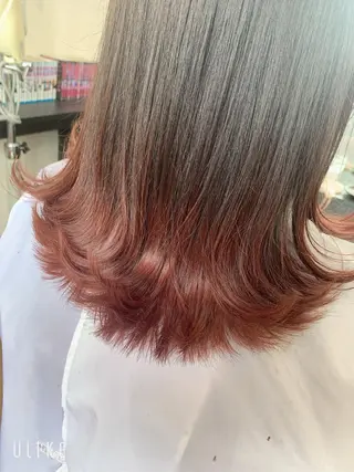 セミロング カラー ヘアアレンジ きむえり/髪質改善 /セット/カラーのヘアスタイル