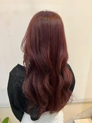 ロング カラー ブリーチしない暖色 カラー🥀杉 優菜のヘアスタイル