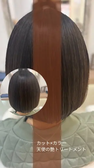 ショート カラー 艶質改善/縮毛矯正 ササキナツミのヘアスタイル