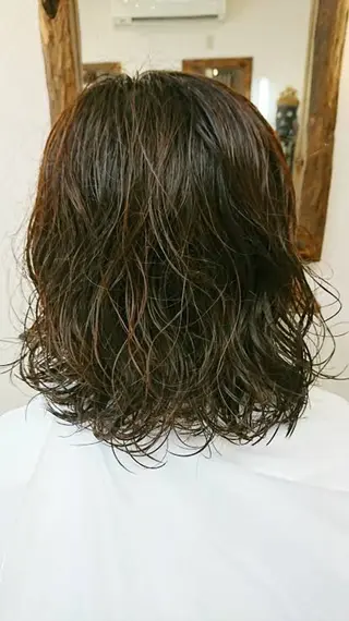 セミロング パーマ 五十嵐 琉奈のヘアスタイル