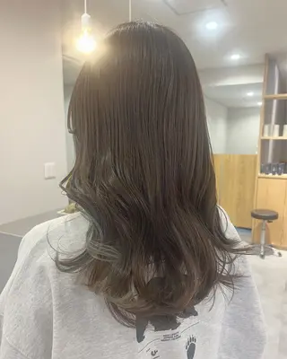 ロング カラー パーマ ヘアアレンジ メンズ 透明感カラー／ 新潟万代/池野里衣のヘアスタイル