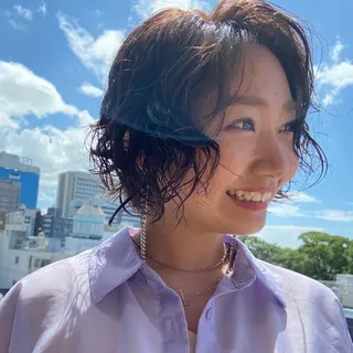 ショート パーマ コテ巻き風パーマ★ はるさんのヘアスタイル