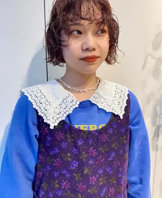 ミディアム カラー パーマ ヘアアレンジ メンズ キッズ ネイル マツエク・マツパ アイブロウ パーマスタイル🔅 sayacaのヘアスタイル