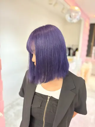 セミロング カラー 艶髪ハイトーン/ ブロンド/Nagiのヘアスタイル