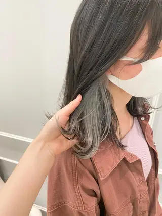セミロング 似合わせ艶髪カラー ❤️ハダユミのヘアスタイル