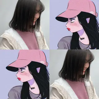 セミロング レイヤーカット指名 No.1💖マユカのヘアスタイル