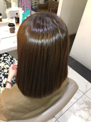 ミディアム 安井　昴 💫ブリーチ縮毛矯正のヘアスタイル