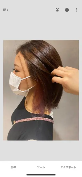 ミディアム カラー ふじ ここなのヘアスタイル