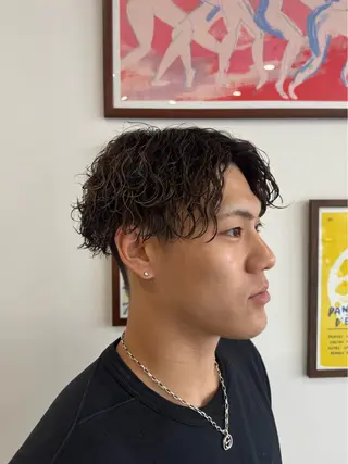 ショート パーマ メンズ 作野 凌都のヘアスタイル