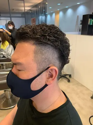 ショート メンズ メンズパーマ/難波/ 心斎橋　室園亮佑のヘアスタイル