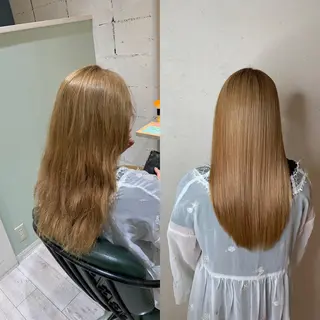 ロング 小島嵩人 縮毛矯正 髪質改善のヘアスタイル