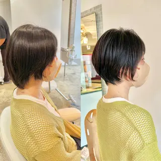 ショート カラー ショート/ボブ/縮毛 三上達大のヘアスタイル