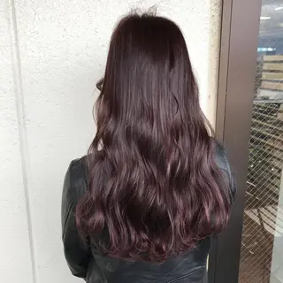 ロング カラー SHIN/レイヤー カット×クロスパーマのヘアスタイル