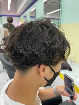 パーマ ヘアアレンジ メンズ ☁️縮毛矯正✖️ 透明感☁️りくのヘアスタイル