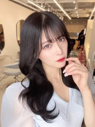 セミロング カラー 新宿/韓国風レイヤー エクステ/YUTOのヘアスタイル