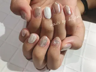 ショート カラー ネイル マツエク・マツパ illum hicariのネイルデザイン