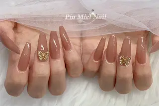 ロング カラー momo 長さだしのネイルデザイン