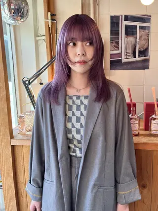 ミディアム カラー iru所属・レイヤーカット/ ハイトーン/mikiのヘアスタイル