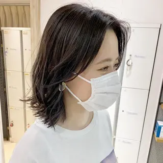 ミディアム カラー ヘアアレンジ 🫧透明感カラー/ ボブ/小笠原汐海🪽のヘアスタイル