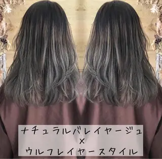セミロング カラー テトネ タカシのヘアスタイル