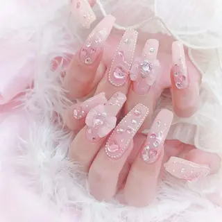 ロング カラー Bling Salonのネイルデザイン