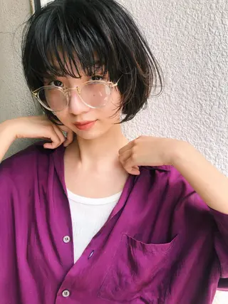 ショート カラー パーマ/レイヤー 岩山丈一郎のヘアスタイル