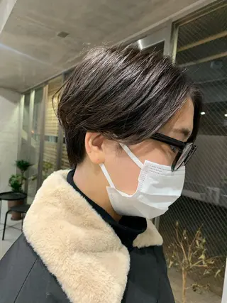 ショート カラー ボブパーマコテ巻き風 パーマNo1深江秀平のヘアスタイル