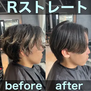 ショート メンズ 毛流れ縮毛矯正✨ メンズ那智優貴のヘアスタイル