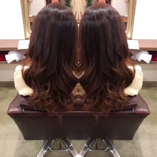 セミロング ロング カラー レイヤーカット匠 イソザキノリユキのヘアスタイル