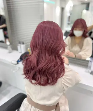 セミロング カラー ヘアアレンジ 🫧原宿艶ワンカラー /ダブルカラー🫧のヘアスタイル