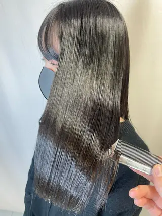 ロング カラー パーマ 髪質改善/縮毛矯正 /ブリーチ矯正/岡部のヘアスタイル