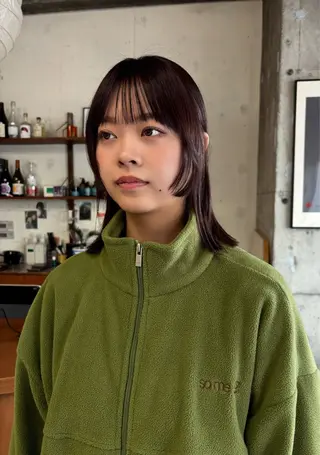 ミディアム カラー 永田 愛莉のヘアスタイル