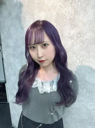 ロング カラー ヘアアレンジ 韓国レイヤーカット/ 儚げカラーチナツのヘアスタイル