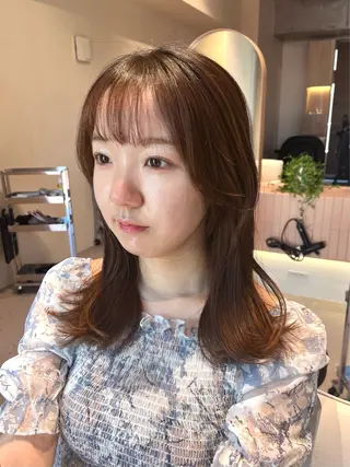 セミロング カラー 武井　弘希 ブリーチなしカラー✨のヘアスタイル