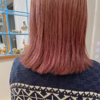 ミディアム カラー ヘアアレンジ なつき/艶ピンク/ girly hairのヘアスタイル