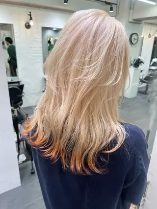 セミロング カラー SALOWIN梅田茶屋町店所属・ウルフレイヤーカット /チヒロのヘアスタイル