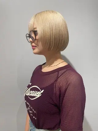 ショート カラー ハイトーン/ボブ /Riimooaのヘアスタイル