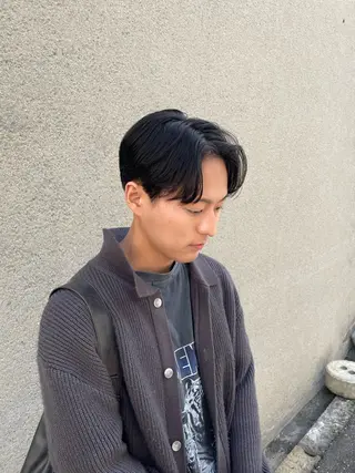 メンズ 慎太朗/パーマ/ボブ /センターパートのヘアスタイル